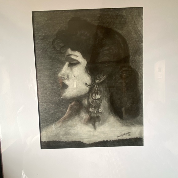 Original Graphite Portrait Spanish Woman